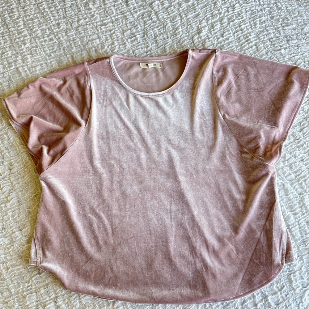 Madewell Pink Velvet Top
